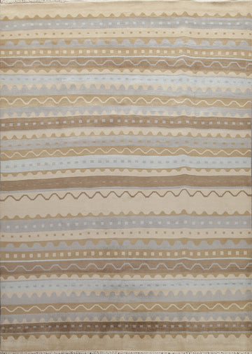 Striped Wool Abstract Oriental Area Rug 8x10