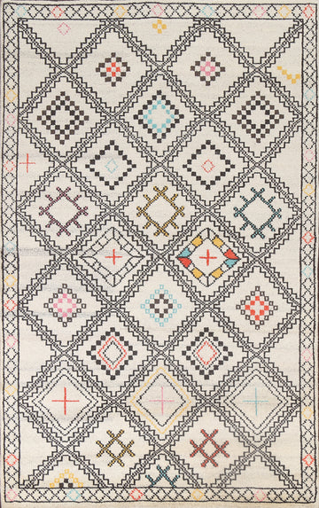 Trellis Wool Moroccan Oriental Area Rug 6x8
