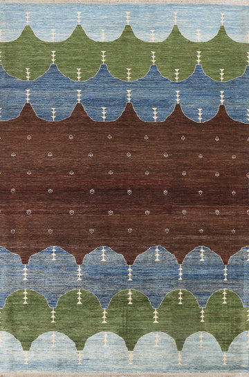Geometric Wool Gabbeh Kashkoli Oriental Area Rug 6x9