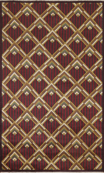 Trellis Wool Nepalese Oriental Handmade Rug 5x8