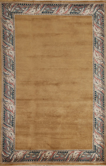 Brown Hand-Knotted Nepalese Oriental Wool Rug 6x8