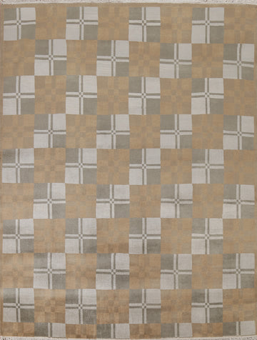 All-Over Geometric Modern Square Area Rug 8x8