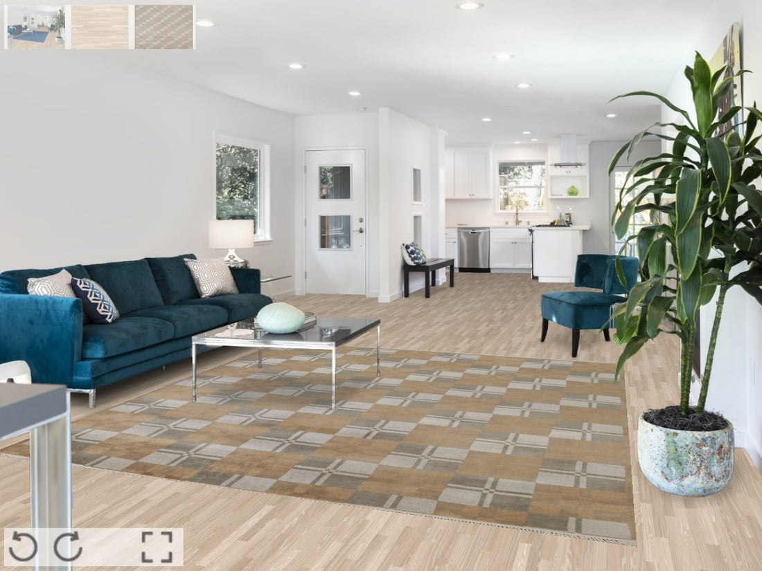 All-Over Geometric Modern Square Area Rug 8x8