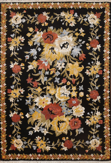Vegetable Dye Aubusson Oriental Area Rug 4x6