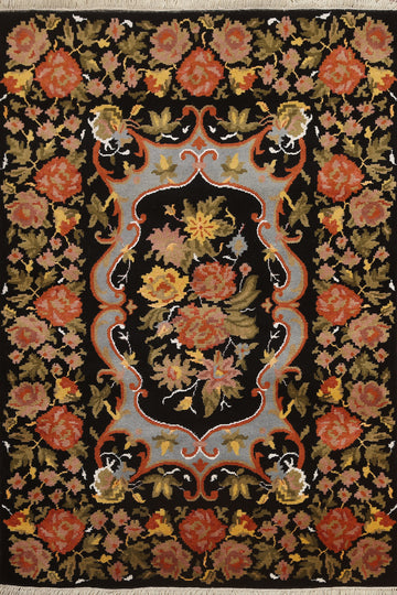 Vegetable Dye Aubusson Oriental Area Rug 4x6