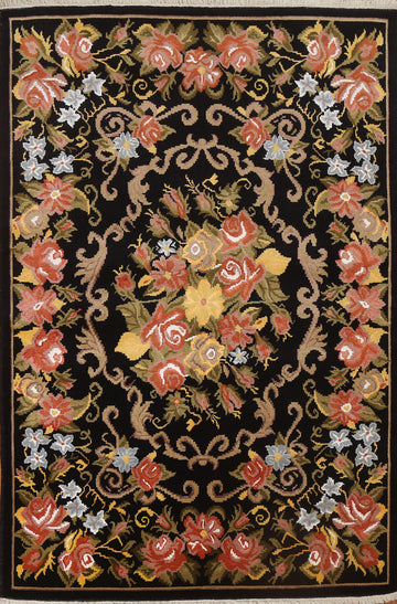 Vegetable Dye Aubusson Oriental Wool Rug 6x8