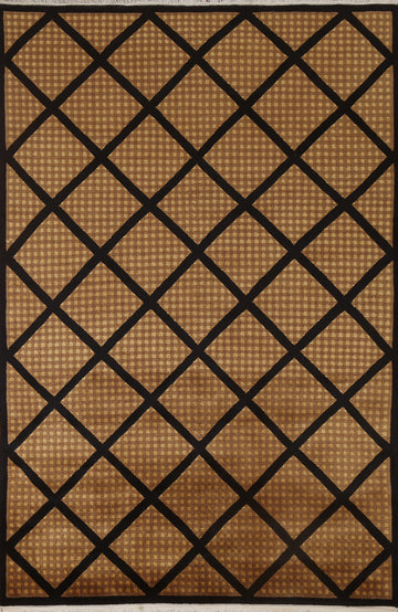 Trellis Wool Nepalese Oriental Area Rug 5x7