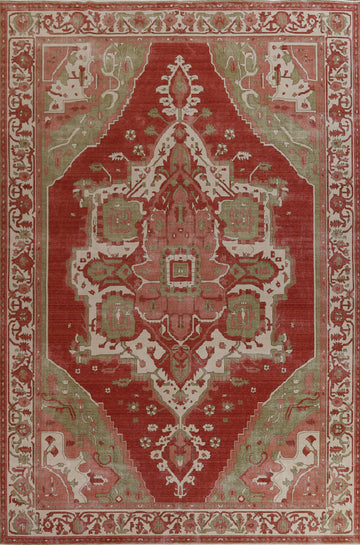 Red Heriz Serapi Handmade Turkish Rug 10x13