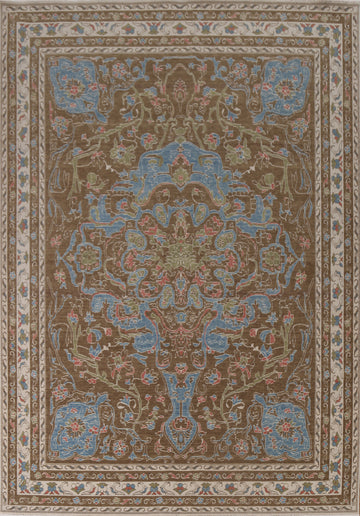 Floral Wool Oushak Turkish Area Rug 8x10