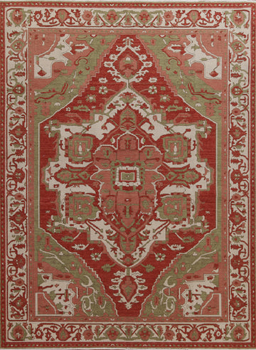 Red Wool Heriz Serapi Turkish Area Rug 8x10