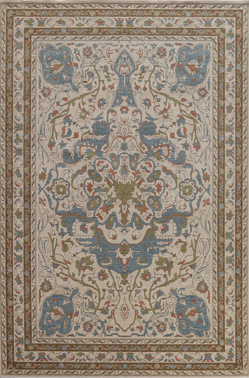 Floral Handmade Oushak Turkish Area Rug 7x10