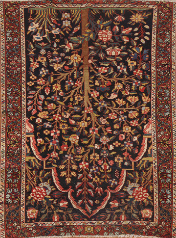Pre-1900 Antique Vegetable Dye Bakhtiari Persian Rug 4x6