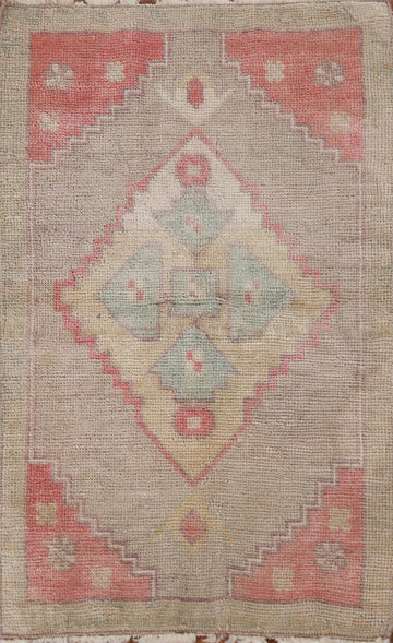 Vegetable Dye Handmade Wool Oushak Oriental Rug 2x3