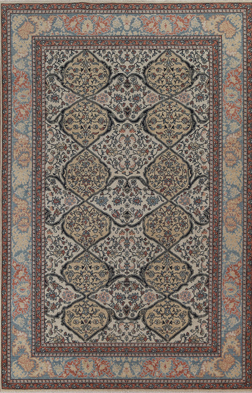 All-Over Floral Bakhtiari Turkish Wool Rug 7x10