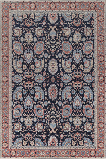 All-Over Floral Sultanabad Ziegler Turkish Wool Rug 9x12