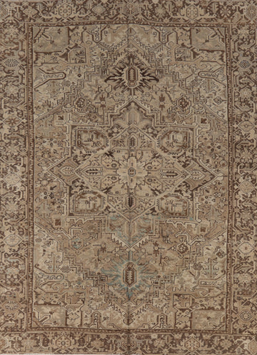 Geometric Wool Heriz Persian Area Rug 8x11