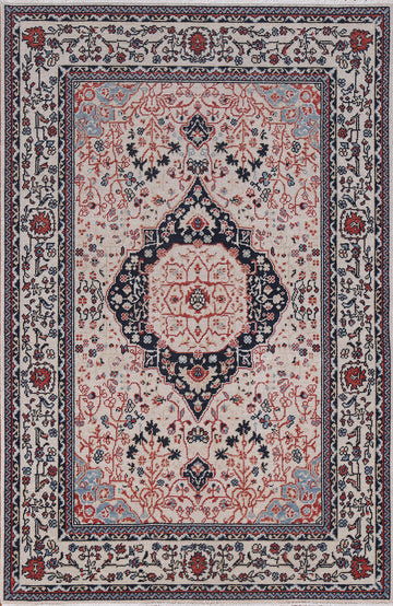 Handmade Kashan Mohtasham Wool Turkish Rug 4x6