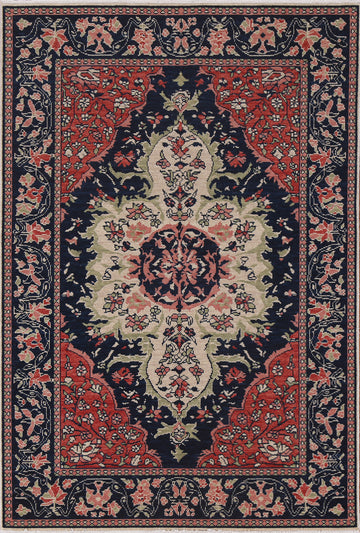 Geometric Handmade Wool Sarouk Farahan Oriental Area Rug 4x6