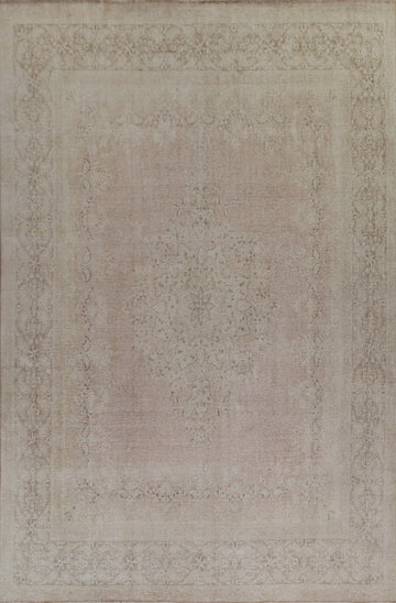 Floral Distressed Kerman Persian Area Rug 10x13