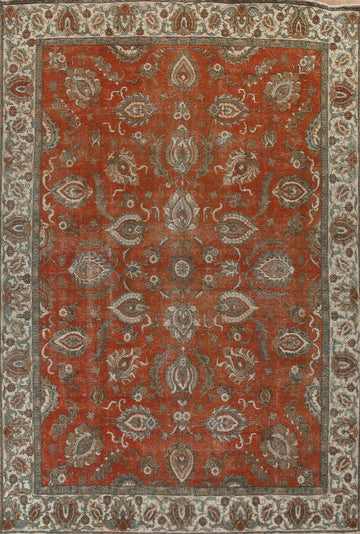 All-Over Floral Tabriz Persian Area Rug 10x13