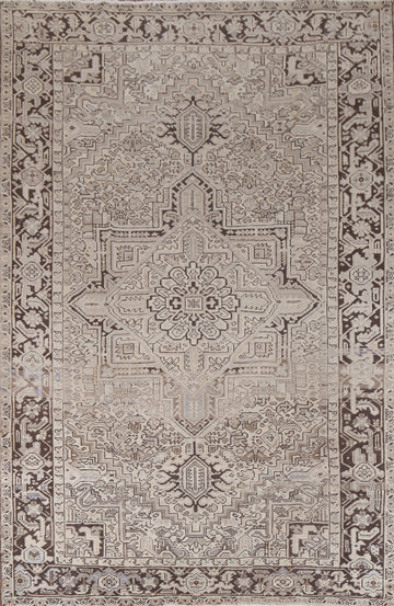Muted Geometric Heriz Persian Area Rug 8x11