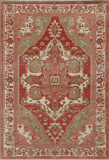 Heriz Serapi Geometric Wool Oriental Area Rug 5x7
