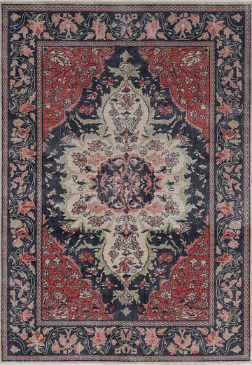 Geometric Sarouk Farahan Turkish Area Rug 5x7