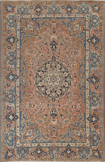 Vintage Wool Mashad Persian Area Rug 6x9