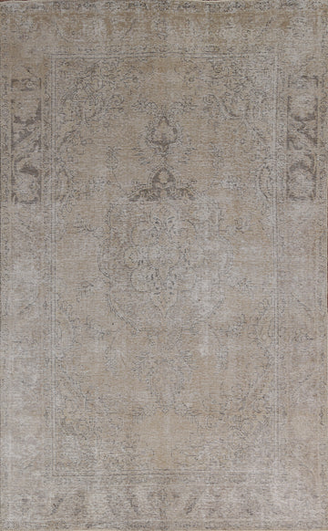 Distressed Wool Tabriz Persian Area Rug 6x10