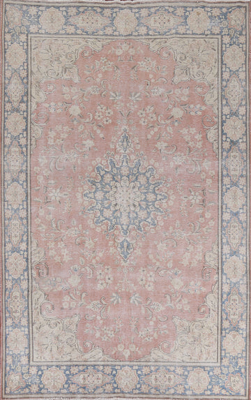 Muted Floral Kerman Persian Area Rug 7x10