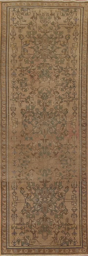 Vegetable Dye Geometric Tabriz Persian Rug 4x13