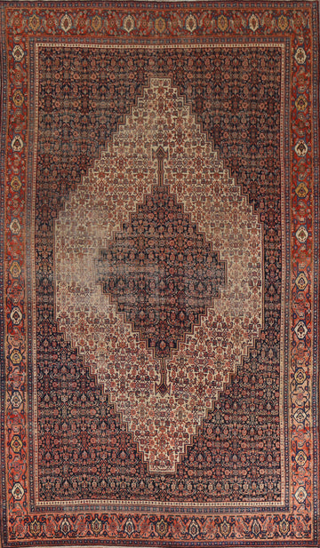 Pre-1900 Antique Vegetable Dye Senneh Persian Area Rug 7x12