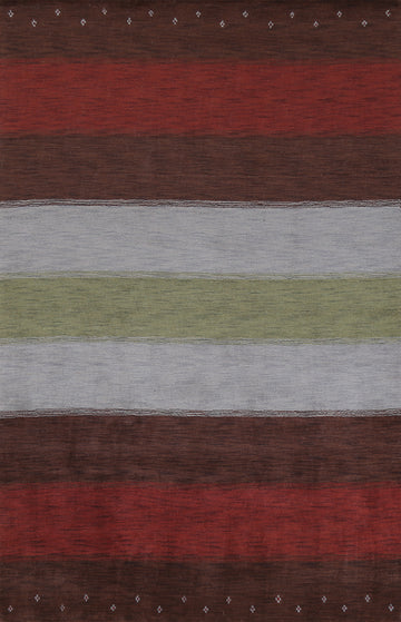 Striped Wool Gabbeh Oriental Area Rug 7x10