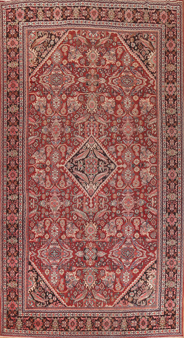 Vegetable Dye Red Mahal Large Persian Rug 11x17