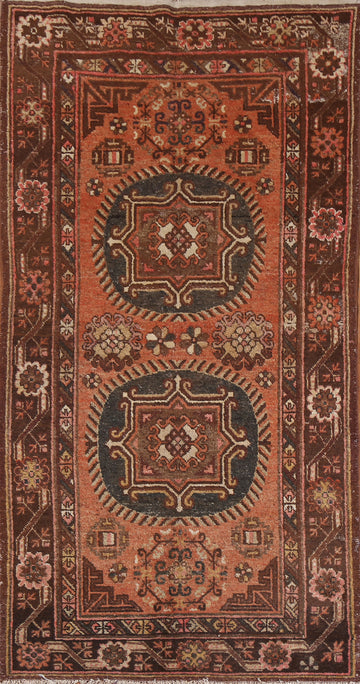 Antique Vegetable Dye Khotan Oriental Area Rug 4x8