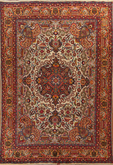 Vintage Floral Kashmar Persian Area Rug 10x13