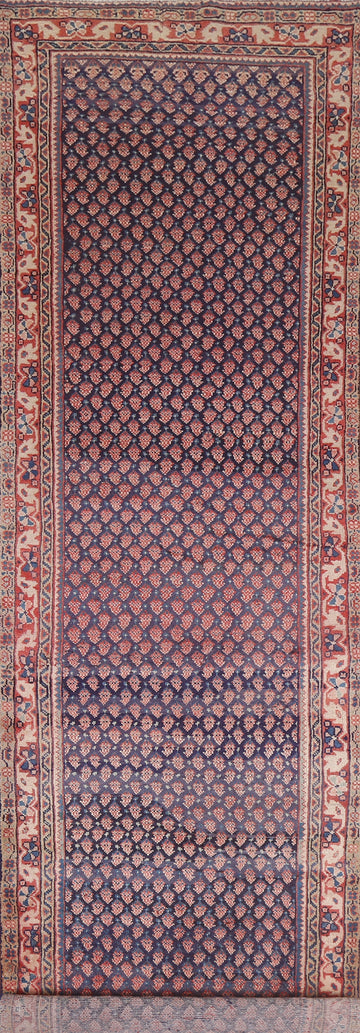 Vintage Geometric Mahal Persian Runner Rug 3x14