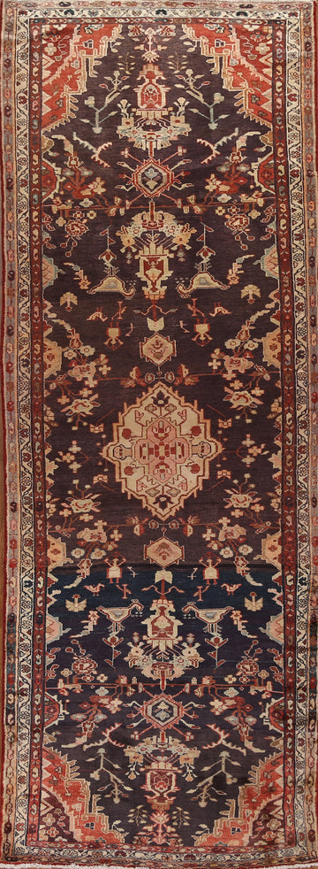 Vintage Wool Hamedan Persian Runner Rug 4x12