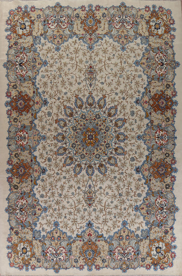 Wool Floral Kashan Persian Area Rug 10x13