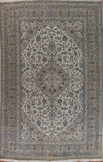 Vintage Wool Floral Kashan Persian Area Rug 8x12
