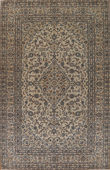 Vintage Wool Kashan Persian Area Rug 8x12