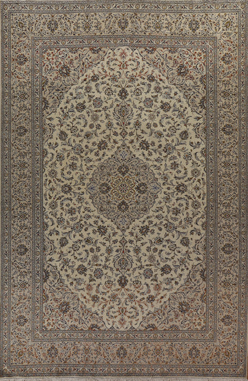 Handmade Floral Wool Kashan Persian Area Rug 10x13