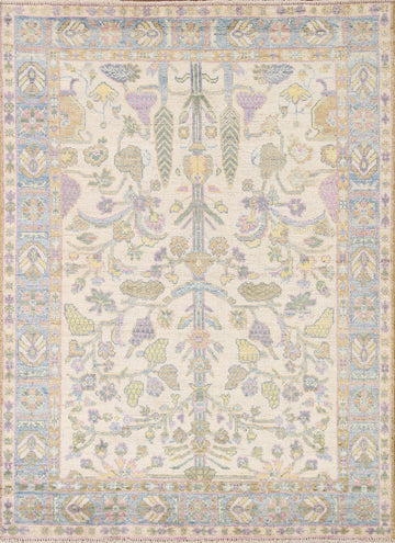Vegetable Dye Oushak Oriental Area Rug 4x5