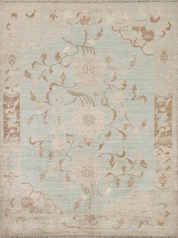 Vegetable Dye Oushak Oriental Square Rug 4x5