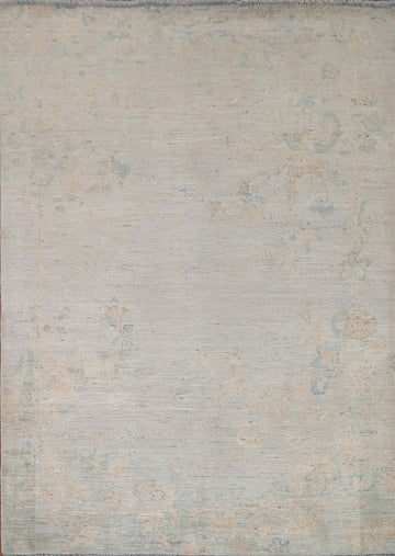 Vegetable Dye Oushak Turkish Area Rug 5x7