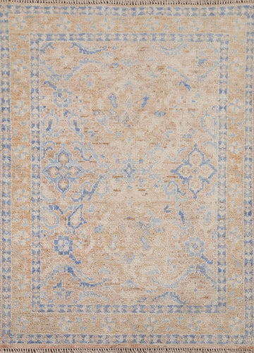 Vegetable Dye Oushak Turkish Rug 3x4