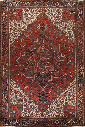 Red Geometric Heriz Persian Area Rug 10x13
