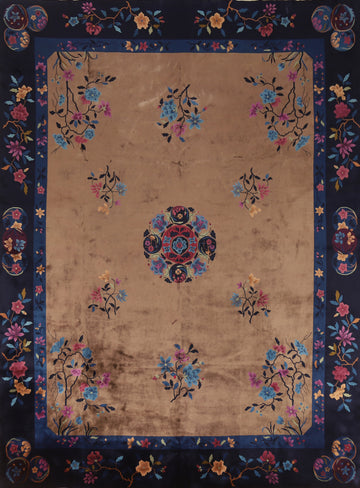 Vegetable Dye Art Deco Palace Size Wool Rug 12x15