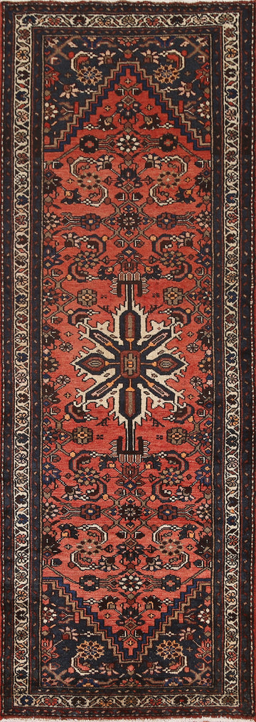 Geometric Hamedan Persian Runner Rug 3x10