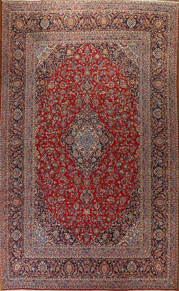 Traditional Kashan Persian Large Rug 12x17